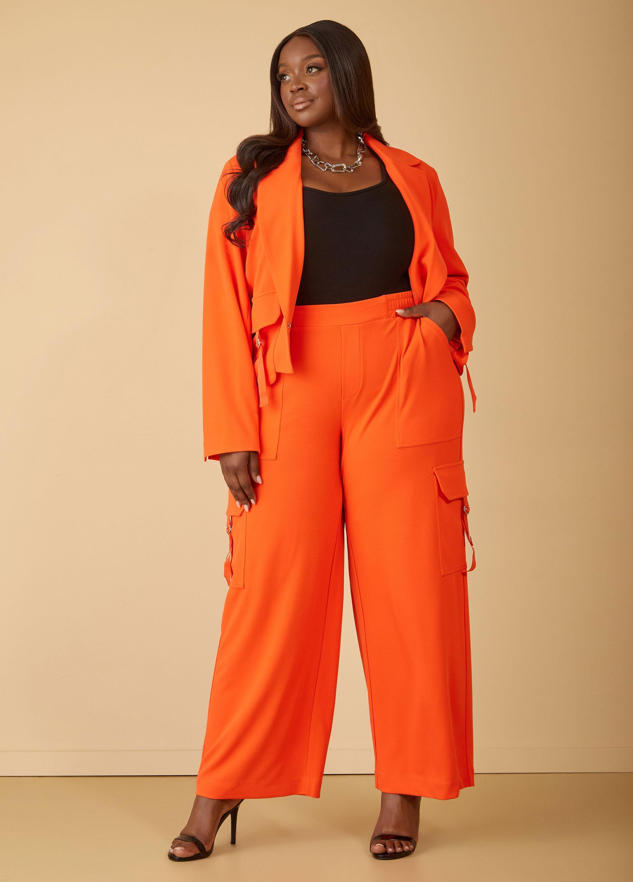 Plus Size Cropped Utility Stretch Crepe Jacket Ashley Stewart Product Image