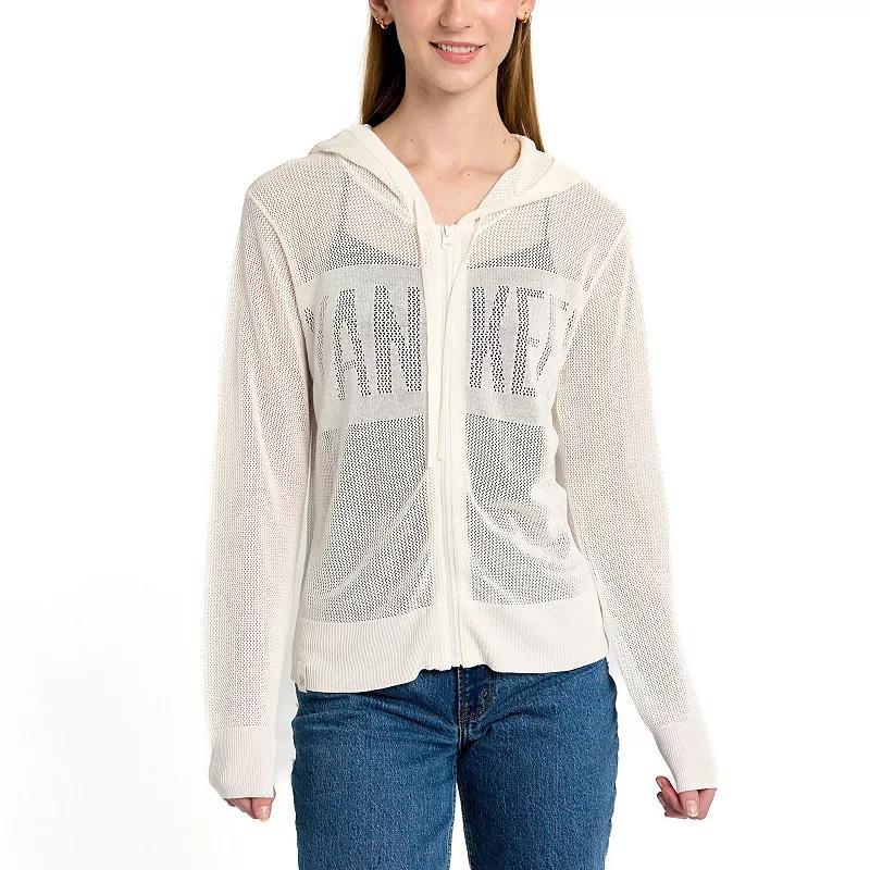 Womens Lusso Cream New York Yankees Summer Mesh Full-Zip Jacket Product Image