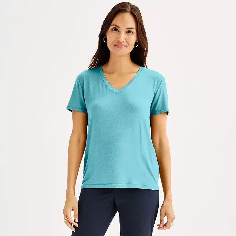 Petite Nine West Essential Crewneck Tee, Womens Just Pink Product Image