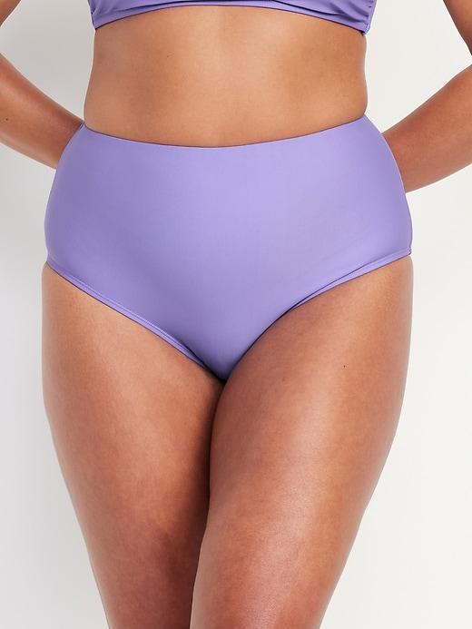 High-Waisted French-Cut Bikini Swim Bottoms Product Image