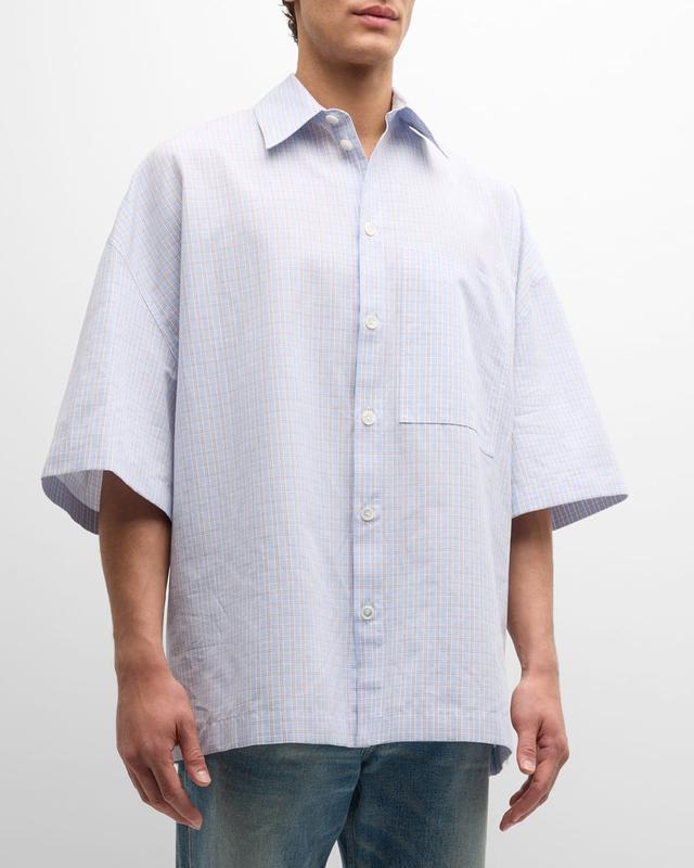 Mens Woven Check Short-Sleeve Shirt Product Image