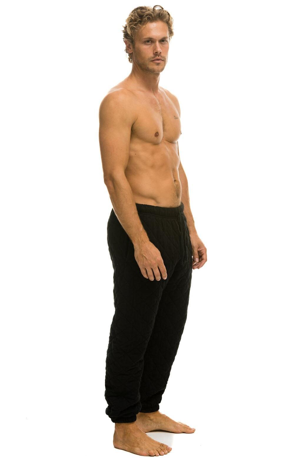 QUILTED SWEATPANTS - BLACK Male Product Image