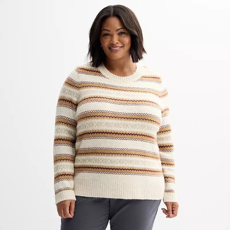 Plus Croft & Barrow Cozy Pullover Sweater, Womens Product Image