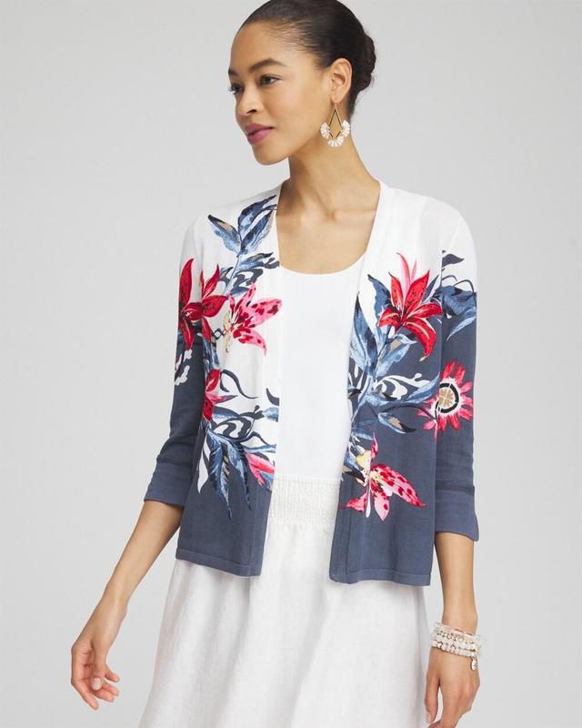 Women's Summer Romance Floral Short Cardigan Sweater Product Image