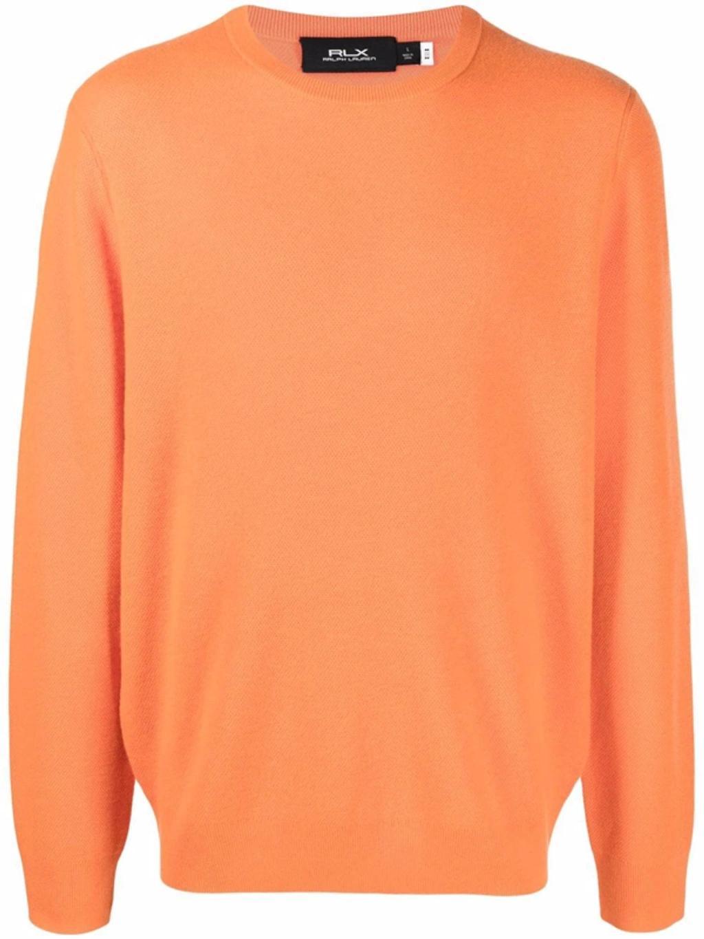 Crew-neck Cashmere Pullover In Orange Product Image