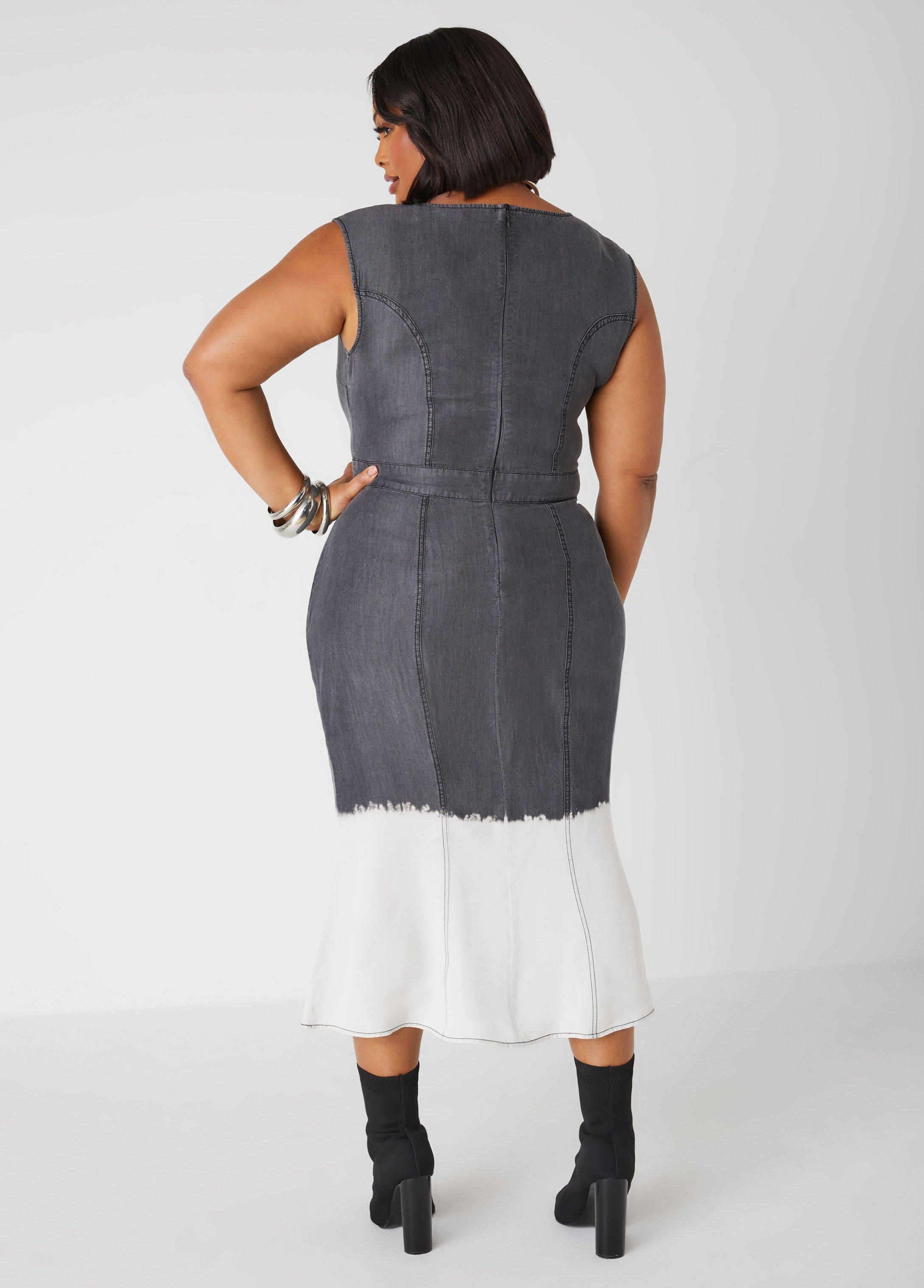 Cutout Bleached Chambray Dress Product Image