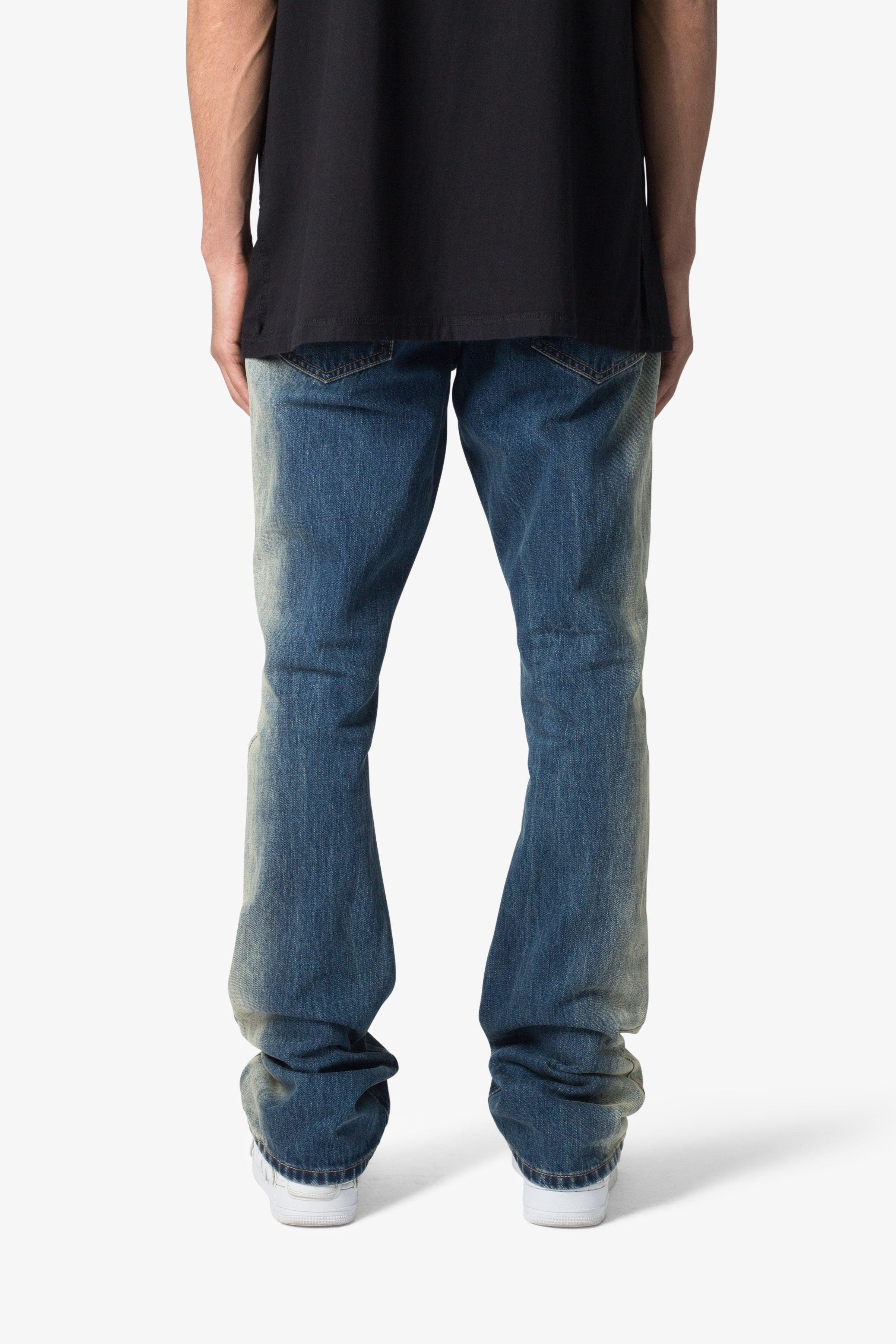 B674 Spray Flared Denim - Blue Product Image