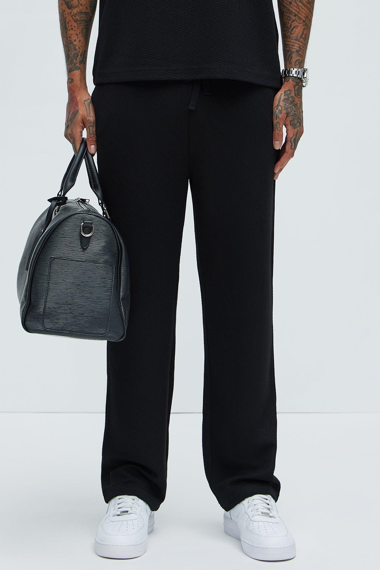 Capstan Straight Textured Pants - Black product image