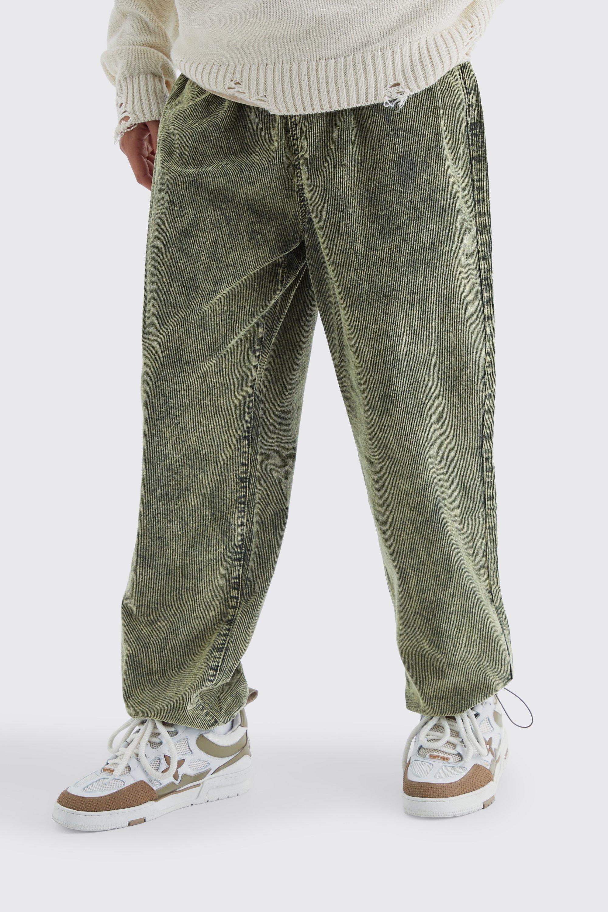 Relaxed Acid Wash Corduroy Trouser | boohooMAN USA Product Image