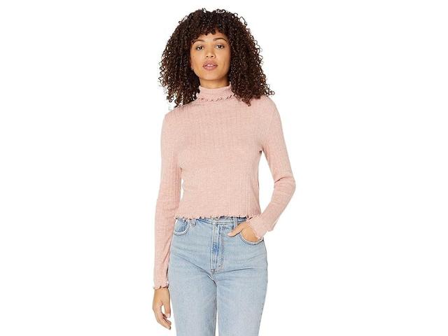 Madewell Soju Crop Turtleneck Solid (Misty Rose) Women's Clothing Product Image