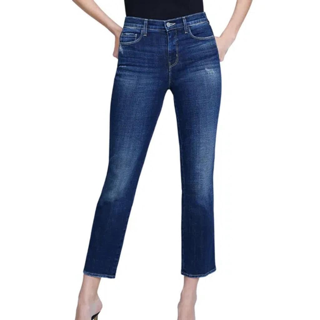 L'agence Alexia High-rise Crop Cigarette Jean In Blue Product Image