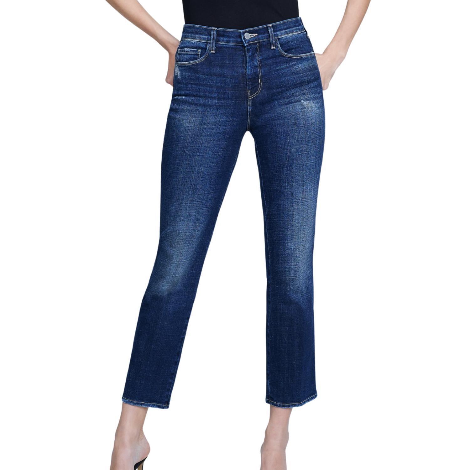 L'agence Alexia High-rise Crop Cigarette Jean In Blue Product Image