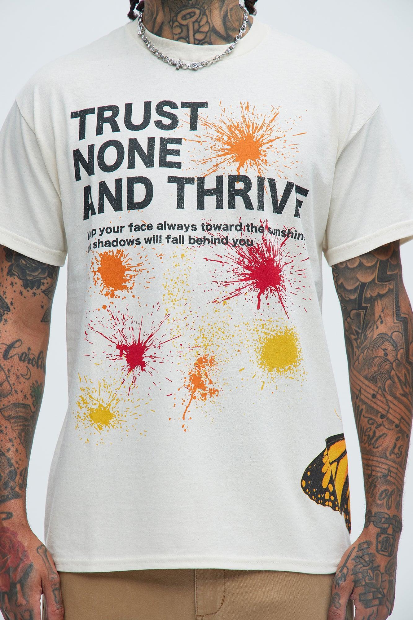 Trust None And Thrive Short Sleeve Tee - Natural/Combo Product Image