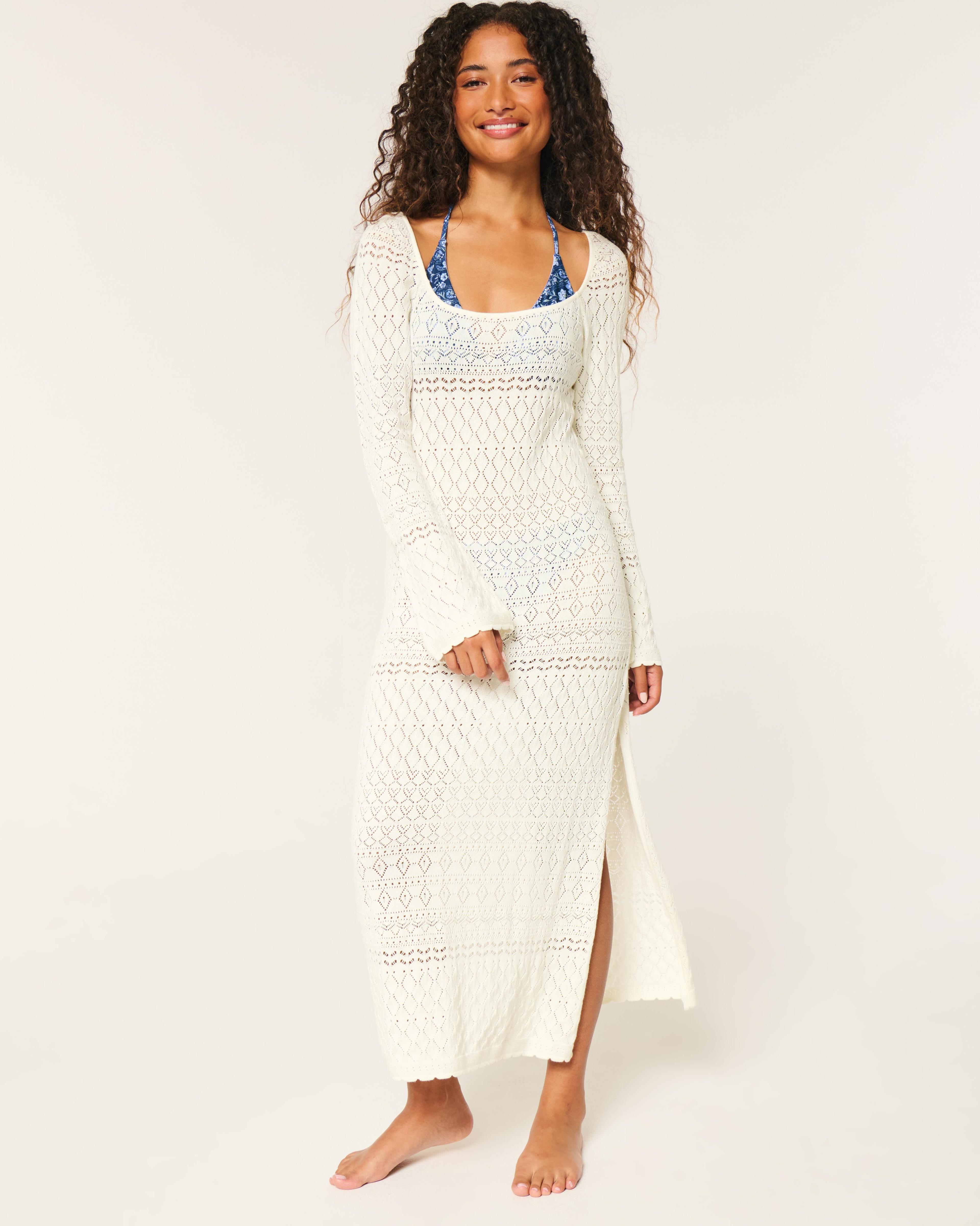 Crochet-Style Cover Up Dress Product Image