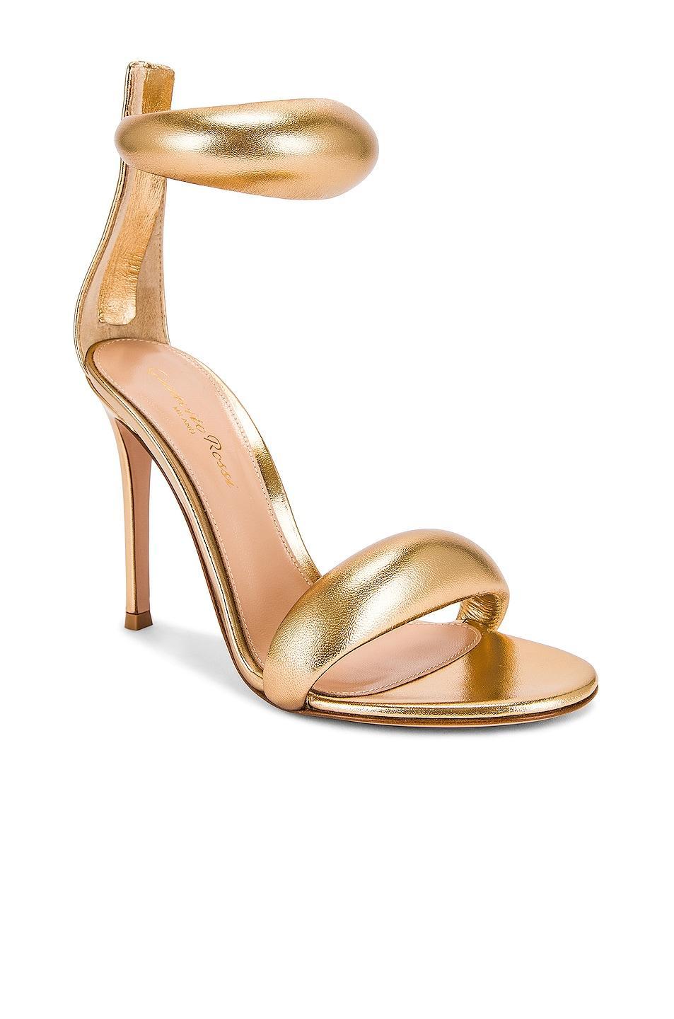 Gianvito Rossi Bijoux Heels in Metallic Gold Product Image