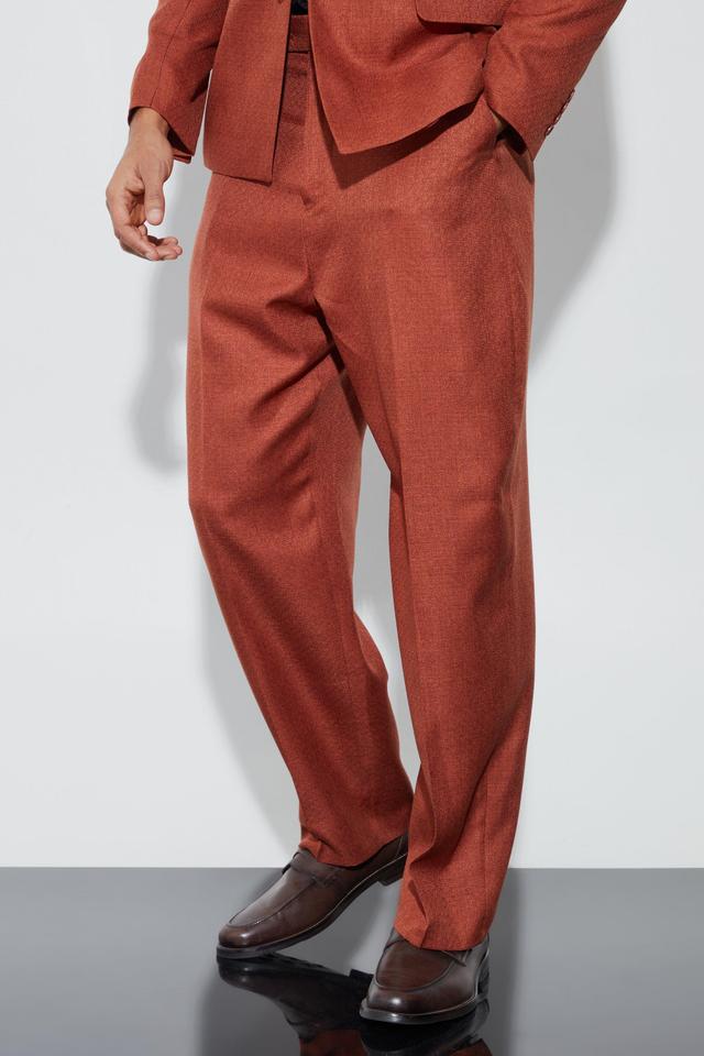 Relaxed Fit Marl Texture Suit Pants | boohooMAN USA Product Image