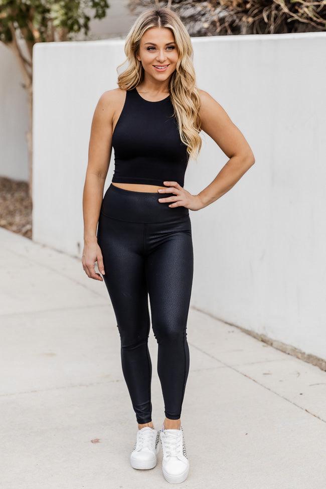 Just The Beginning Black Faux Leather Leggings FINAL SALE Product Image