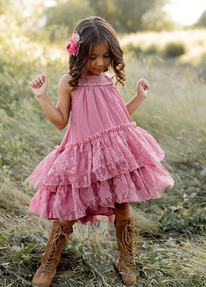 Catrina Dress in Dusty Rose Product Image