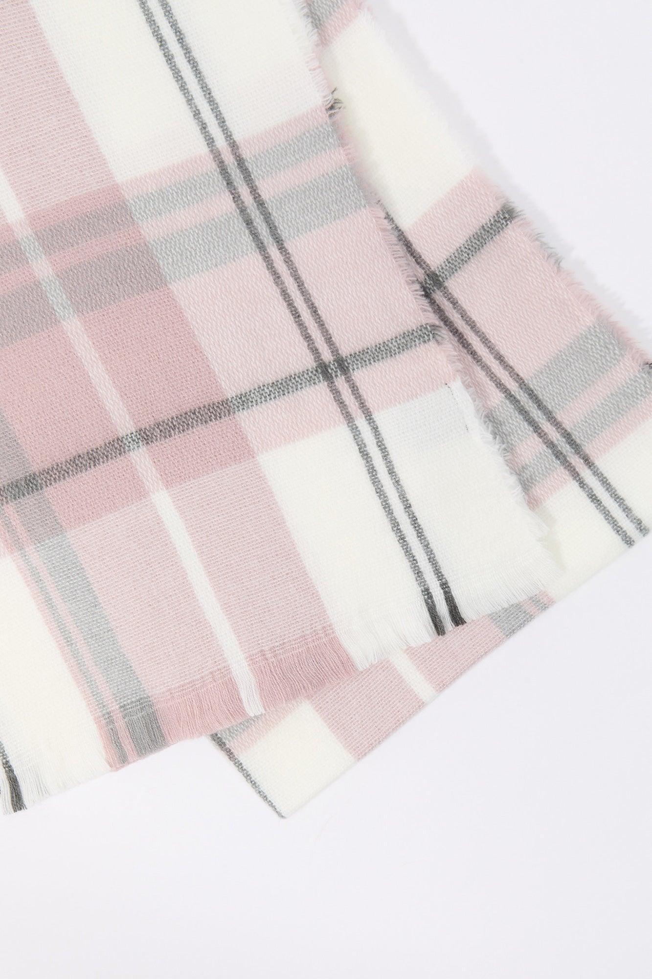 Soft Plaid Knit Scarf Female Product Image