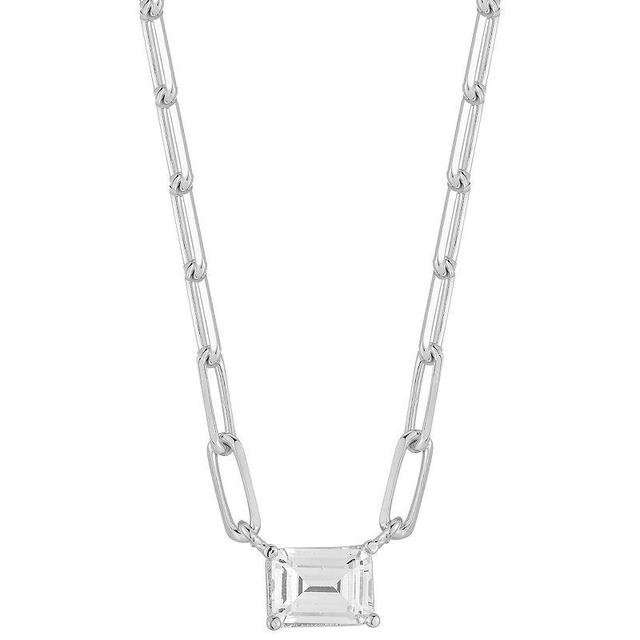 Sunkissed Sterling Cubic Zirconia Pendant Necklace, Womens Silver Tone Product Image