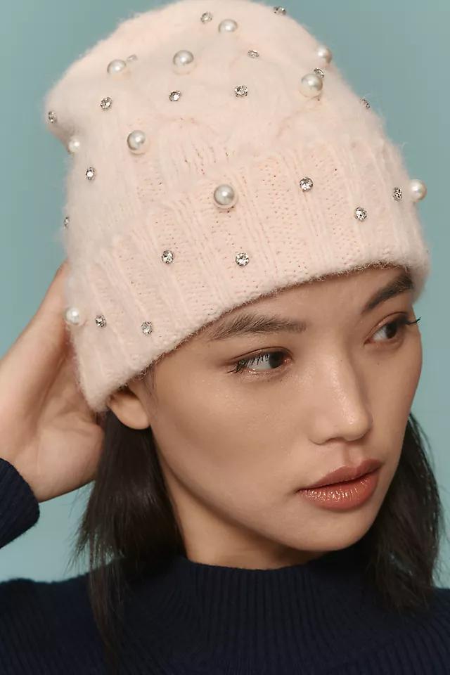 Maeve Embellished Pearl Brushed Beanie Product Image