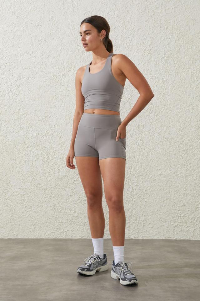 Body - Ultra Luxe Mesh Shortie Short - Desert grey Product Image