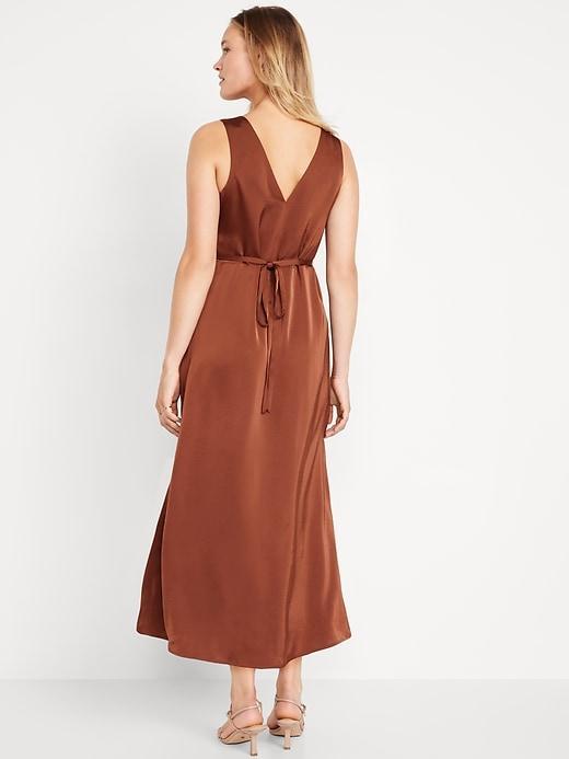 Sleeveless Satin Midi Slip Dress Product Image