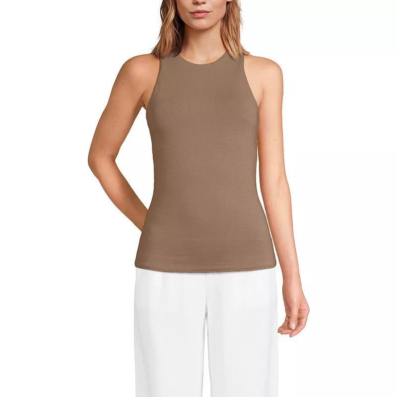 Womens Lands End Fitted Crewneck Tank Top product image