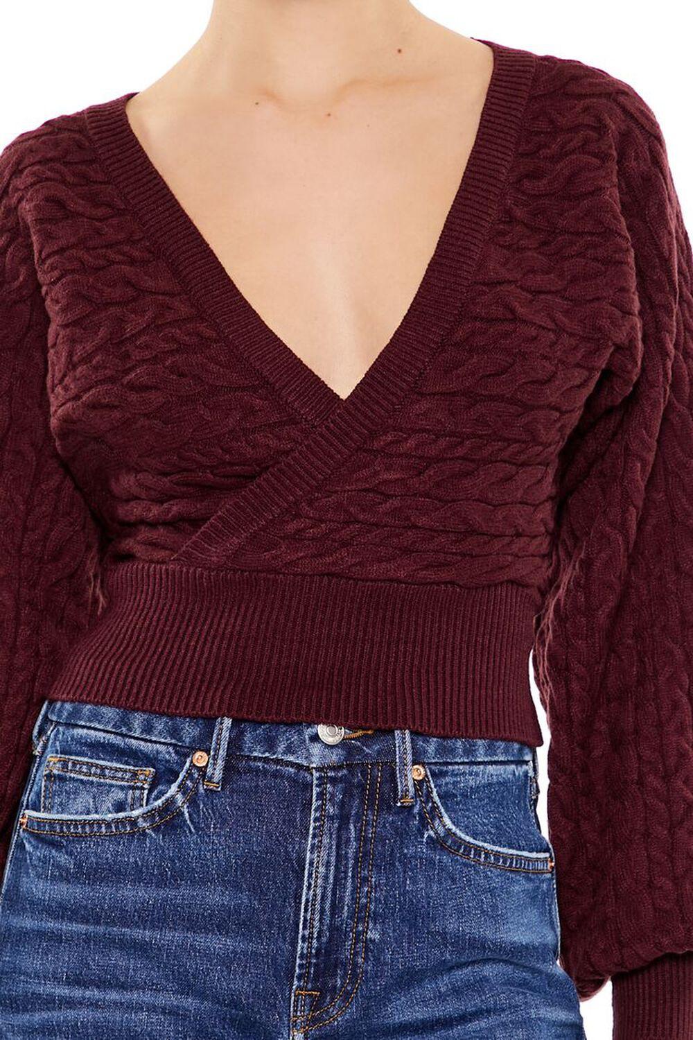 Peasant-Sleeve Cable Knit Sweater | Forever 21 Product Image