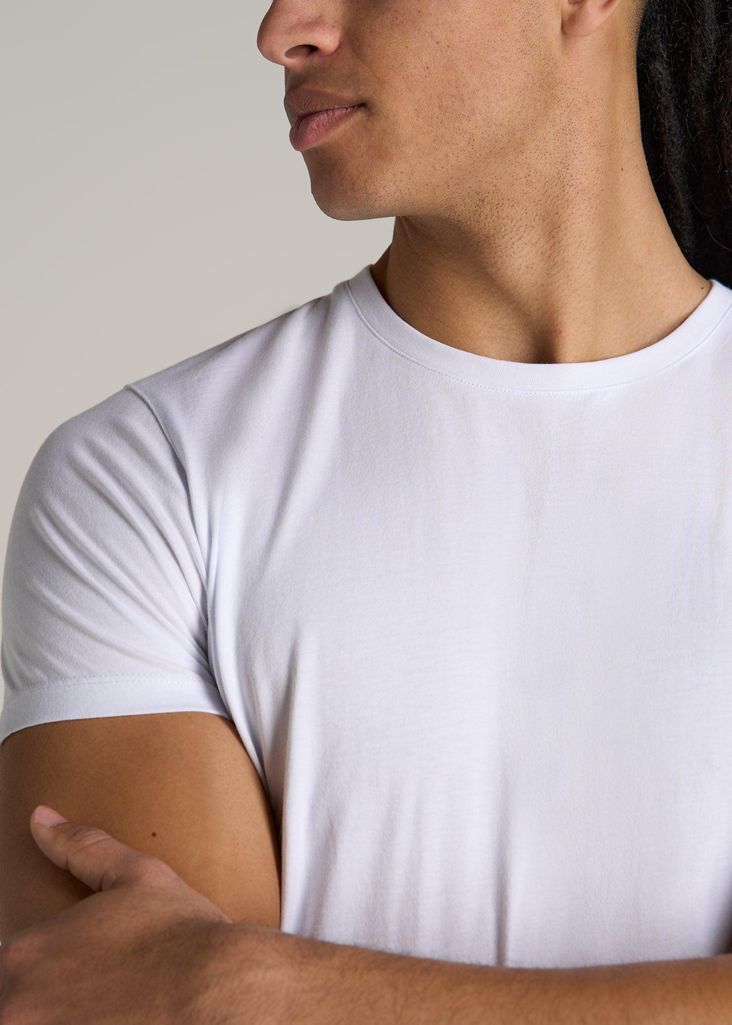 MODERN-FIT Garment Dyed Cotton Men's Tall T-Shirt in White Male Product Image