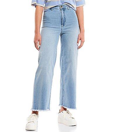 Billabong Free Fall Fray Hem Stretch Wide Leg Jeans Product Image