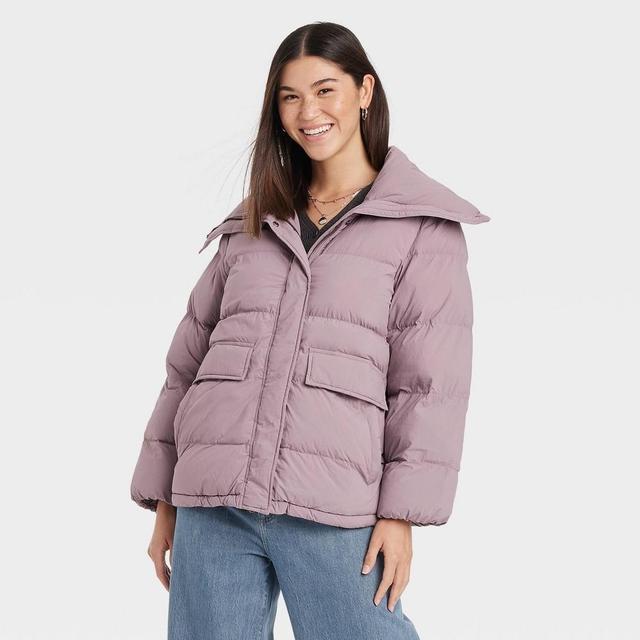 Womens Mid Length Puffer Jacket - Universal Thread Light Purple L Product Image