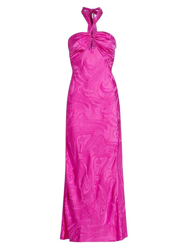 Womens Toula Marbled Satin Floor-Length Dress Product Image