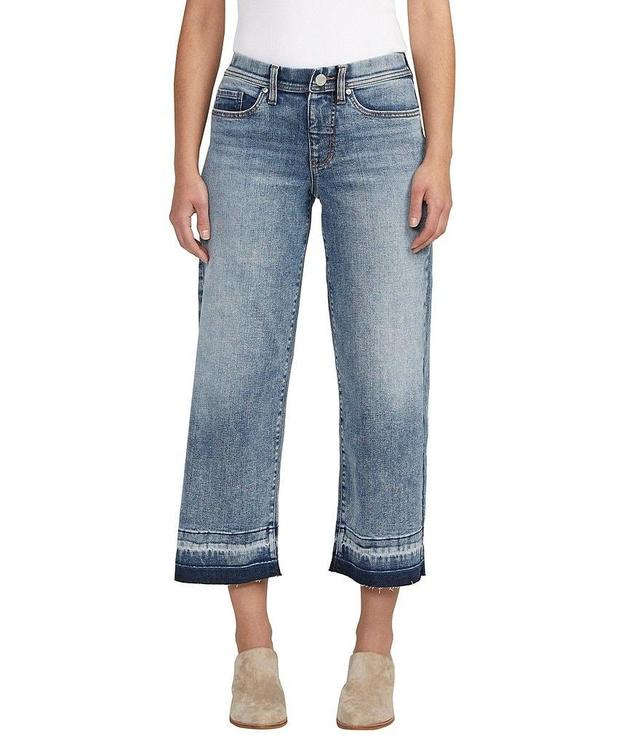 Jag Jeans Ava Mid Rise Pull On Wide Leg Crop Jeans Product Image