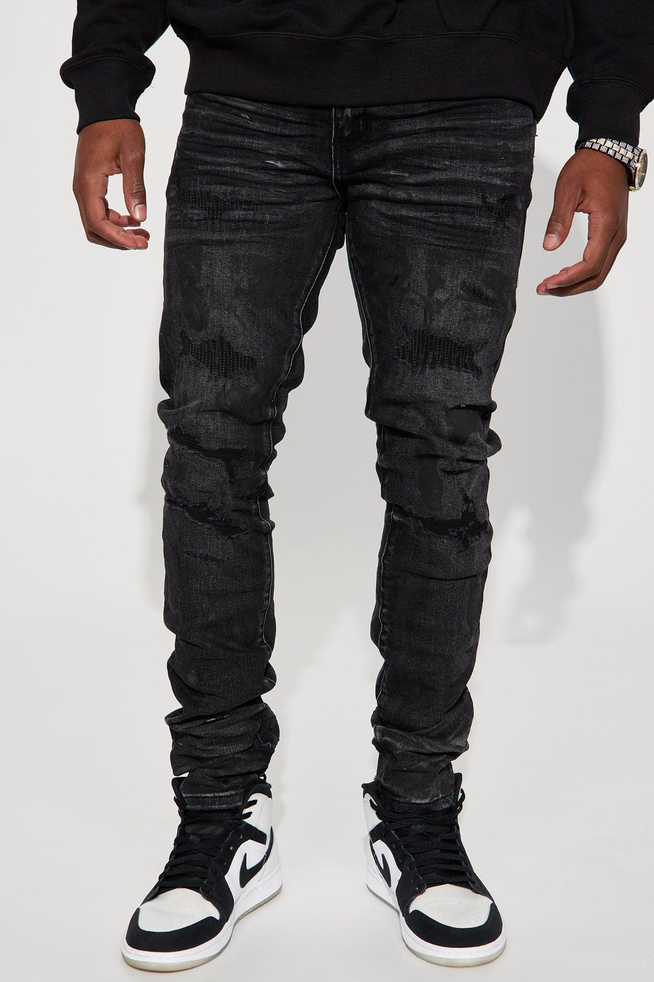 Ask About Me Stacked Skinny Jeans - Black product image