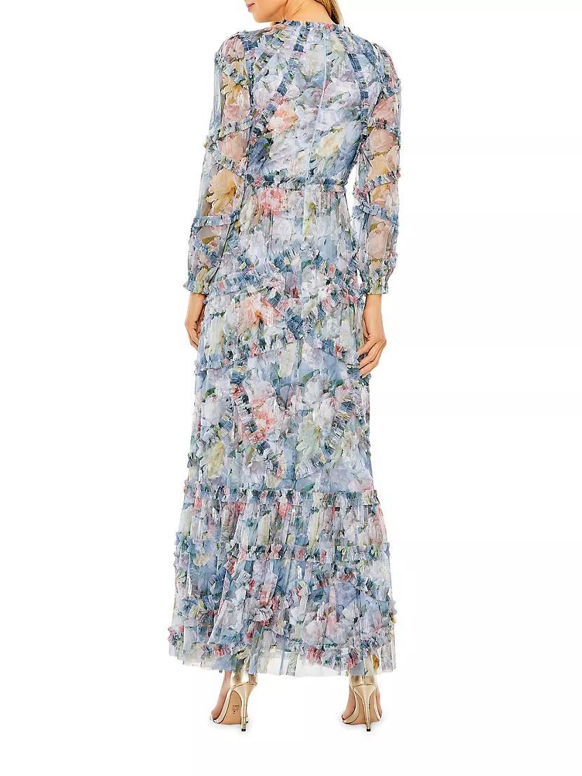 Floral Chiffon Tiered Maxi Dress Product Image