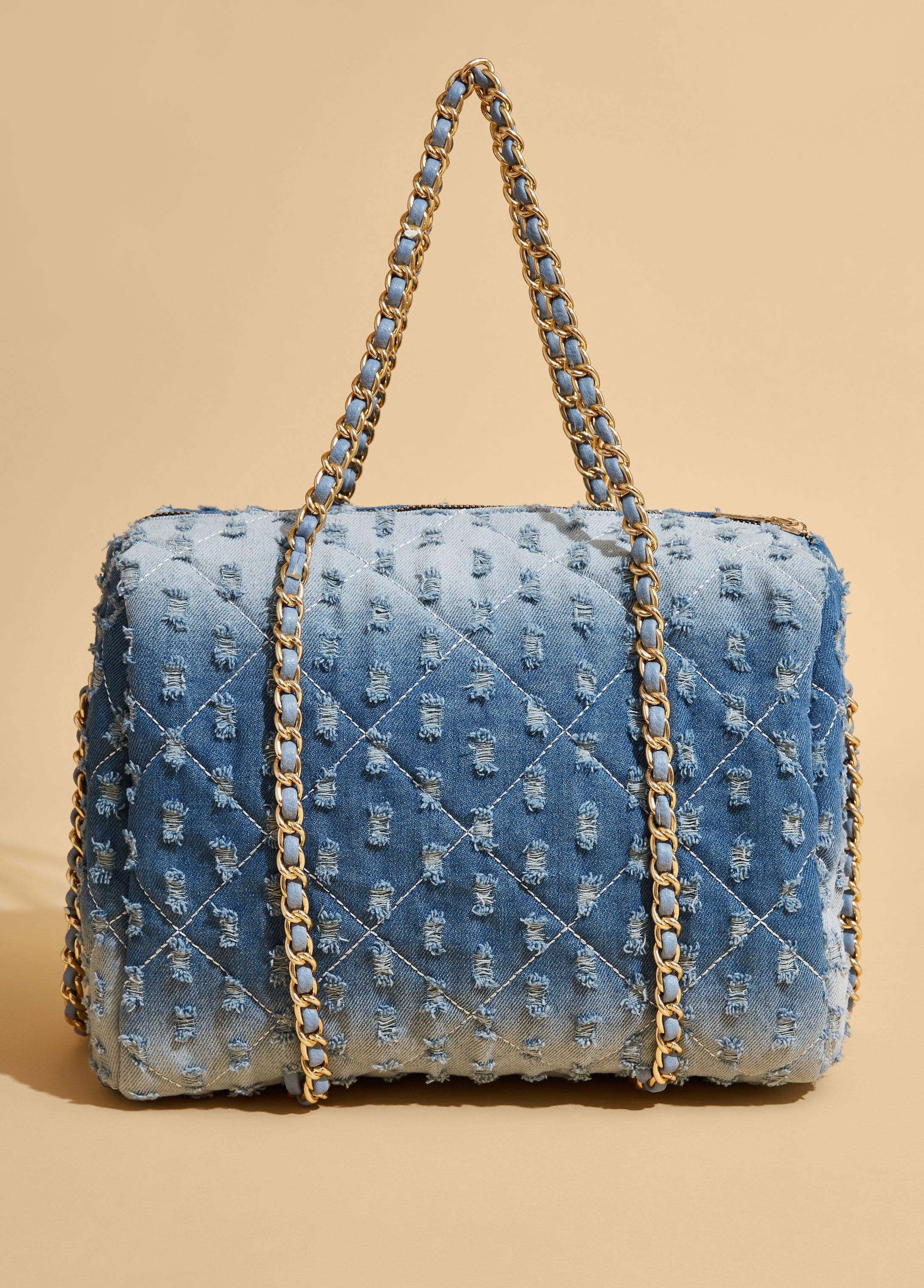 Distressed Ombre Denim Satchel Product Image