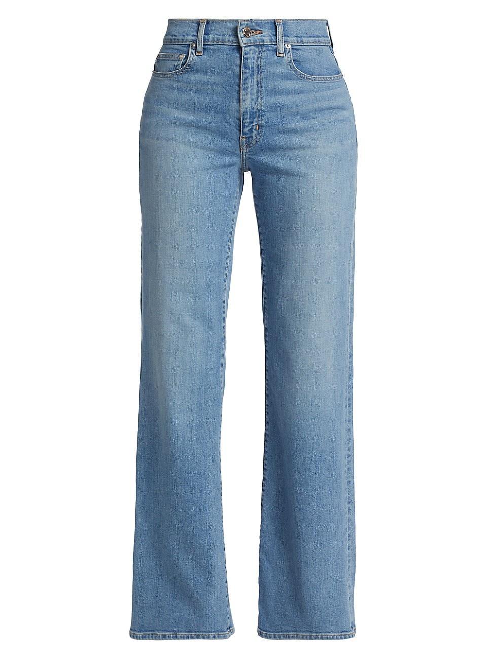 Womens Faye High-Rise Stretch Wide-Leg Jeans product image