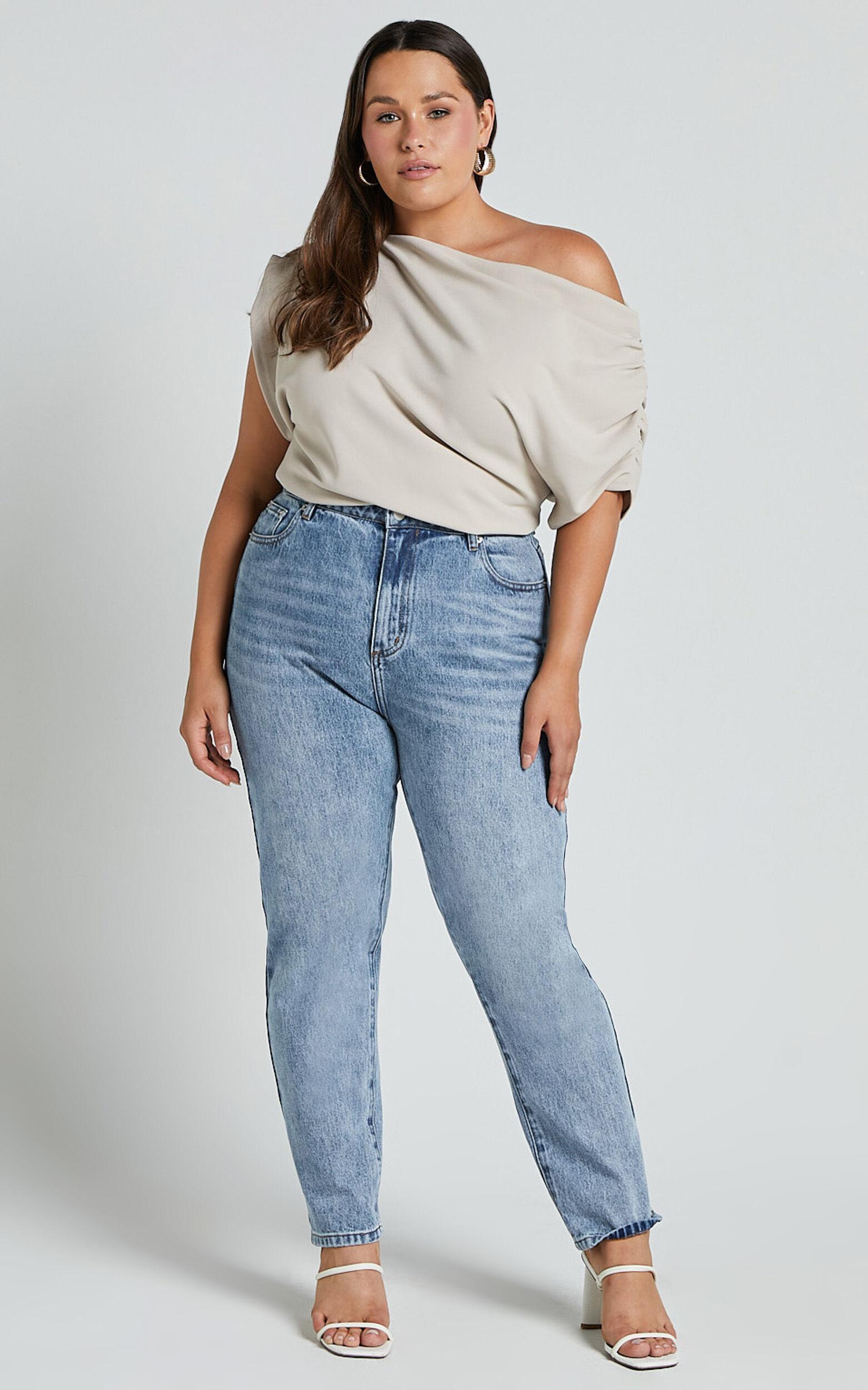 Nalfie Top - Asymmetrical Top in Oat Product Image