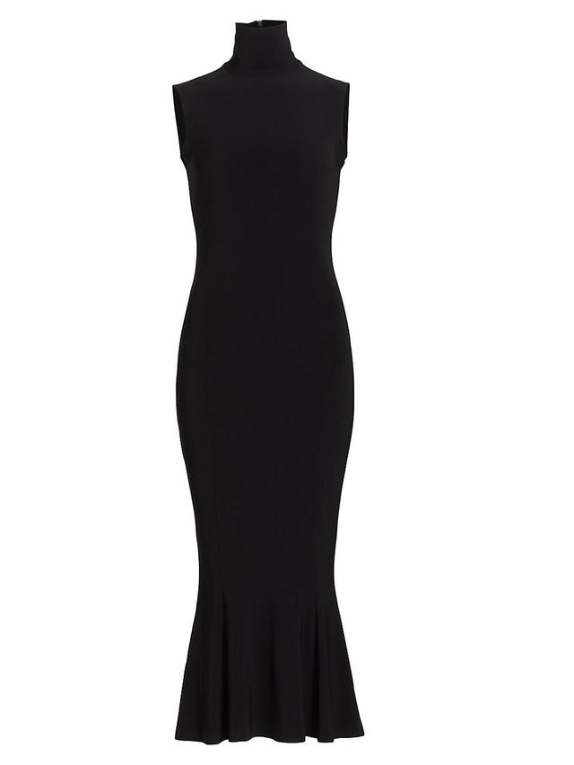 Womens Turtleneck Fishtail Midi-Dress Product Image