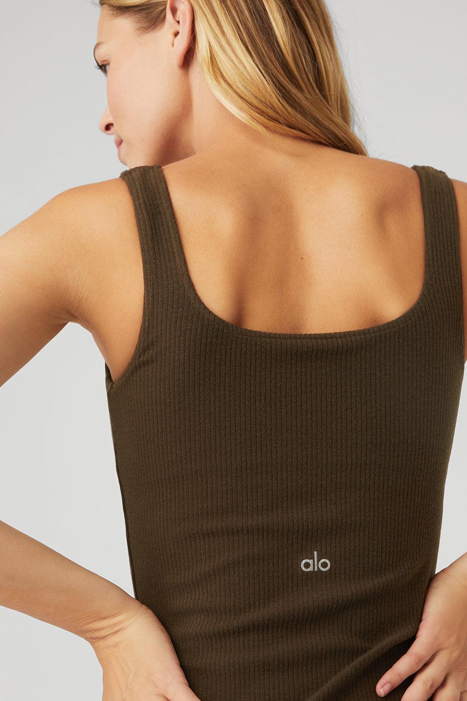 Ribbed Minimalist Tank - Espresso Female Product Image