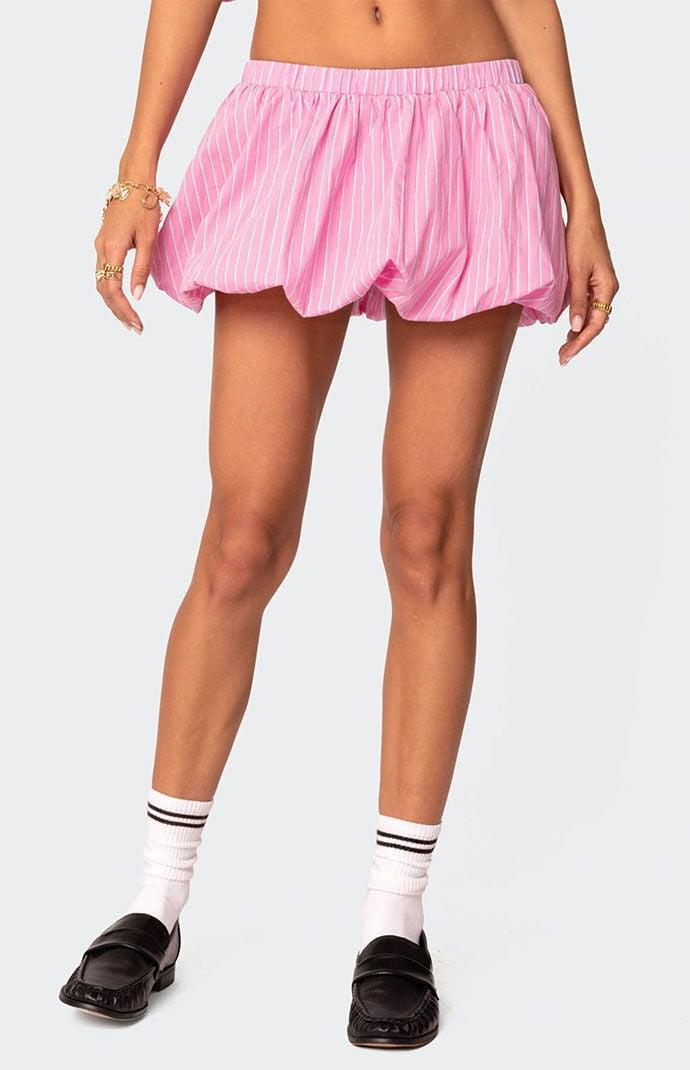 Edikted Women's Hila Pinstripe Bubble Mini Skirt Product Image