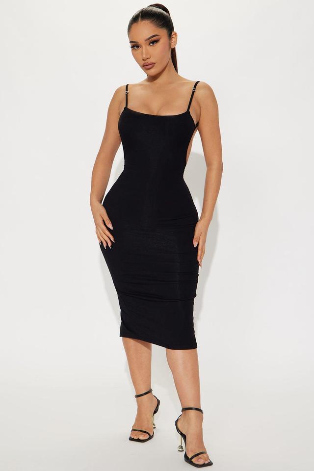 Mariela Rayon Midi Dress - Black Product Image