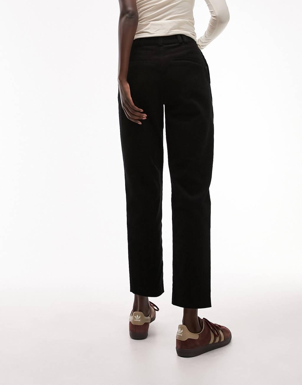 Topshop Tall cord peg pants in black Product Image