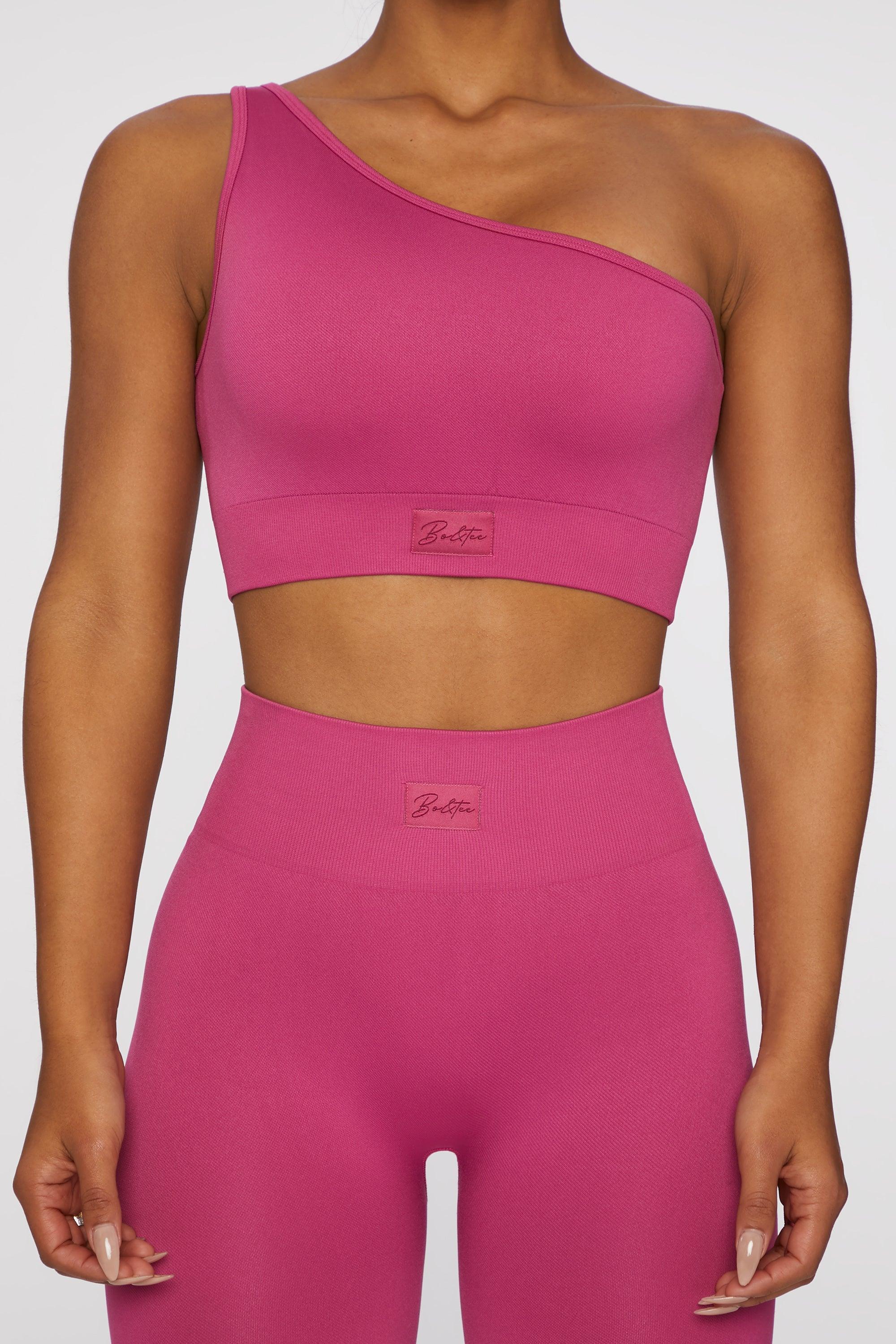 Asymmetric Crop Top in Dark Pink Female Product Image