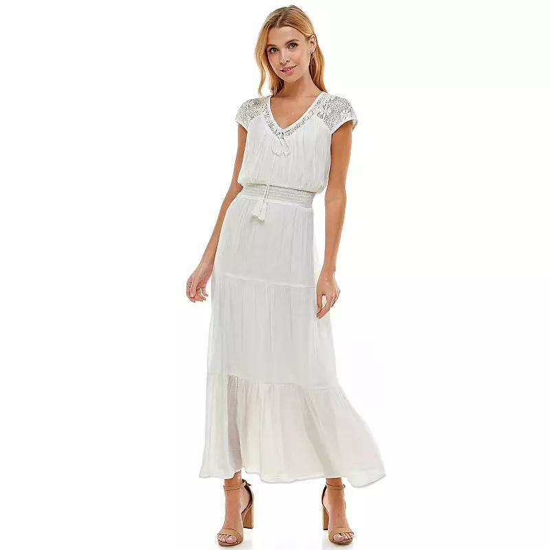 Womens Luxology Gauze Smocked Waist Maxi Dress Product Image