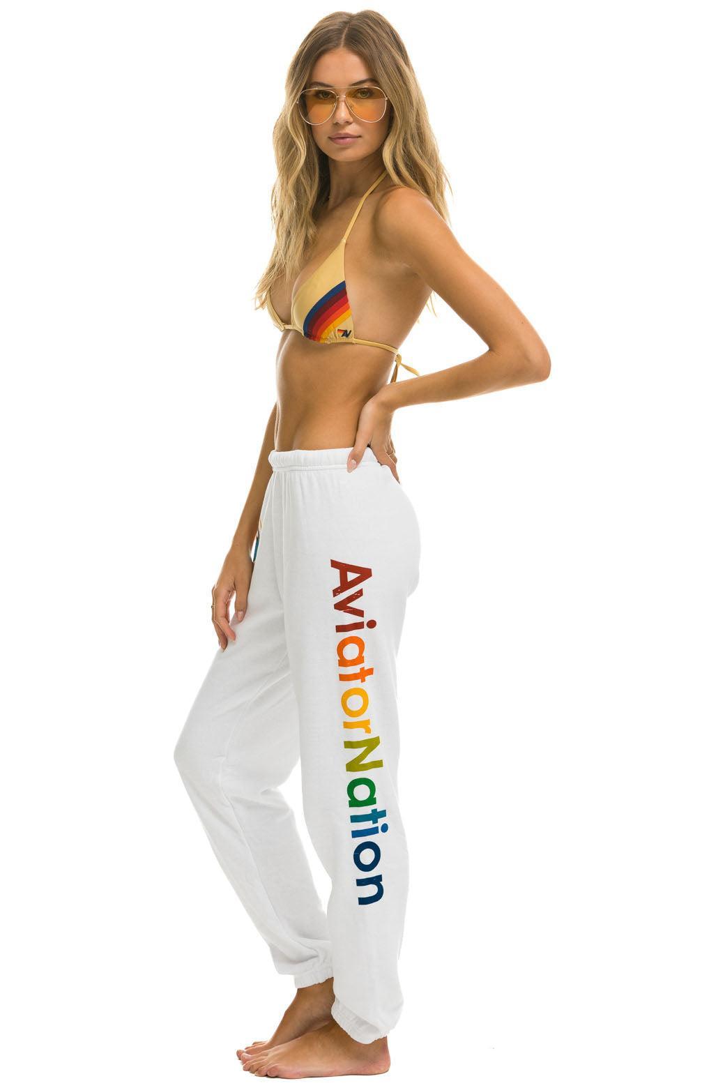 AVIATOR NATION ASPEN SWEATPANTS - WHITE Female Product Image