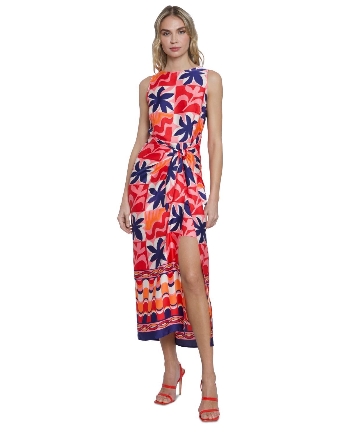 Donna Morgan Womens Printed Charmeuse Midi Dress Product Image