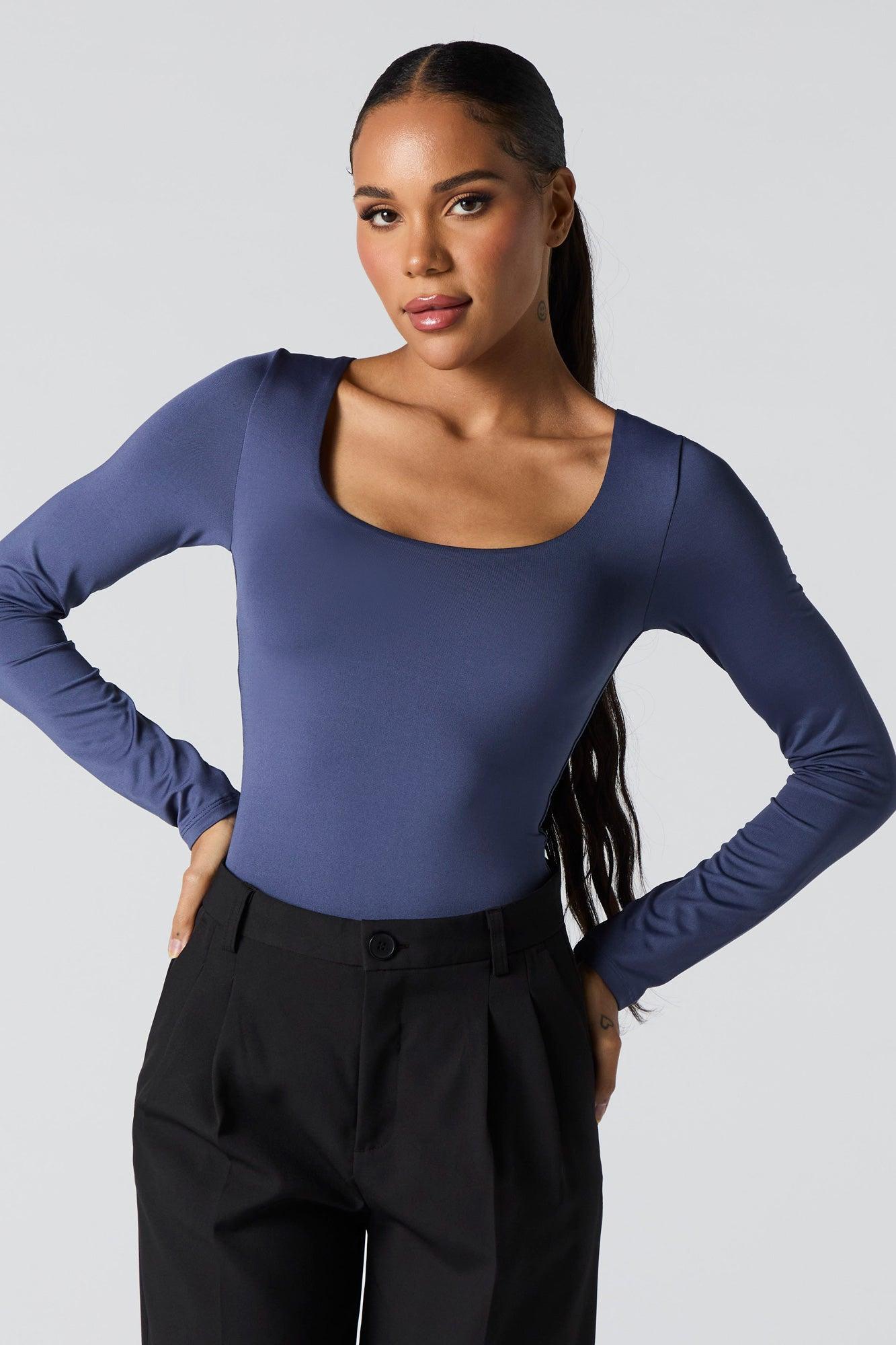 Contour Scoop Neck Long Sleeve Bodysuit Female Product Image