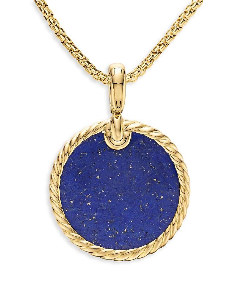 David Yurman Dy Elements Disc Pendant in 18K Yellow Gold with Lapis Product Image